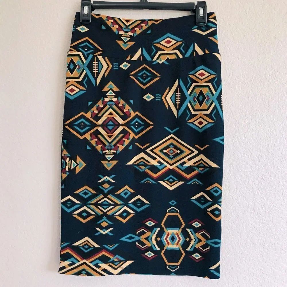 LuLaRoe Southwest Aztec Print Pencil Skirt XS